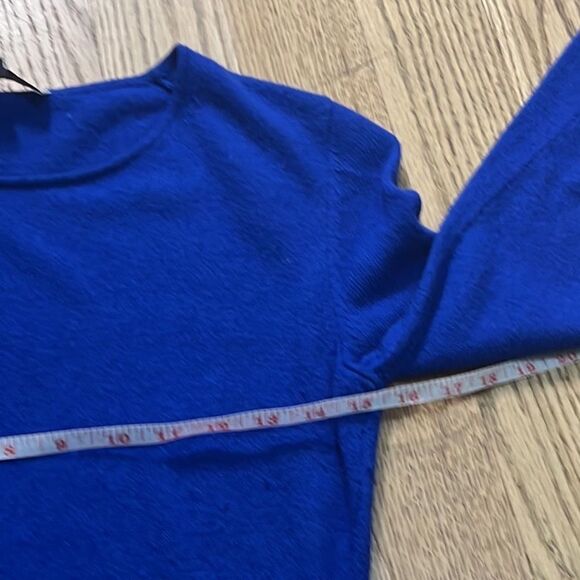 ANN TAYLOR ITALIAN YARN COBALT BLUE PEPLUM SWEATER XS‎ - Picture 5 of 7